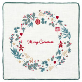 Bawełniana poszewka z haftem Didina White Green Gate