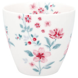 Porcelanowy kubek latte Alasie White Green Gate