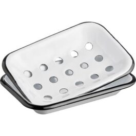 Mydelniczka emaliowana dwuczęściowa biała IB Laursen