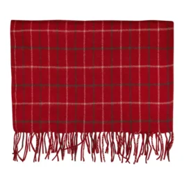 Wełniany koc Lyla w kratkę czerwony 130 x 180 cm Green Gate