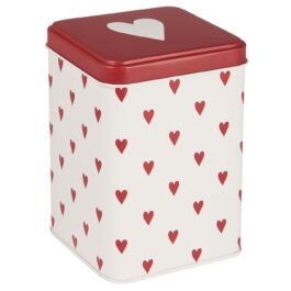Metalowa puszka z serduszkami pojemnik na herbatę i słodycze Stillenat IB Laursen