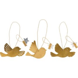 Zawieszki ptaszki z mosiądzu komplet 3szt. Gloria Stillenat IB Laursen