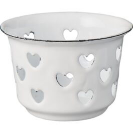 Metalowy świecznik tealight Serduszka biały Stillenat IB Laursen