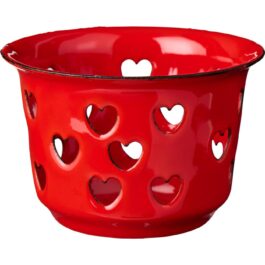Metalowy świecznik tealight Serduszka czerwony Stillenat IB Laursen