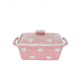 Ceramiczna Maselniczka Różowa W Serduszka Isabelle Rose