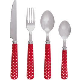 Komplet sztućców Dotty Red Green Gate