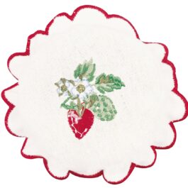 Bawełniana osłonka na słoik Berry White z haftem Green Gate