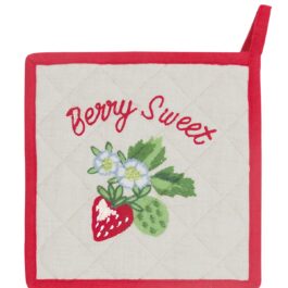 Bawełniana łapka kuchenna Berry Sand z haftem Green Gate