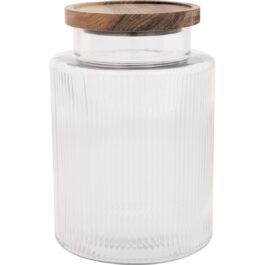 Szklany słoik do przechowywania Green Gate 2,5l z drewnianą pokrywką