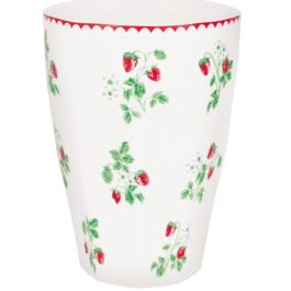 Porcelanowy kubek French Latte Berry White Green Gate