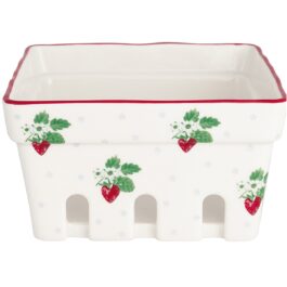 Porcelanowy pojemnik na świeże owoce Berry White Green Gate