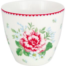 Porcelanowy kubek latte Alivia White Green Gate