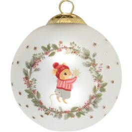 Szklana bombka Joanni Wreath White Green Gate