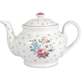 Porcelanowy dzbanek do herbaty Clara White Green Gate