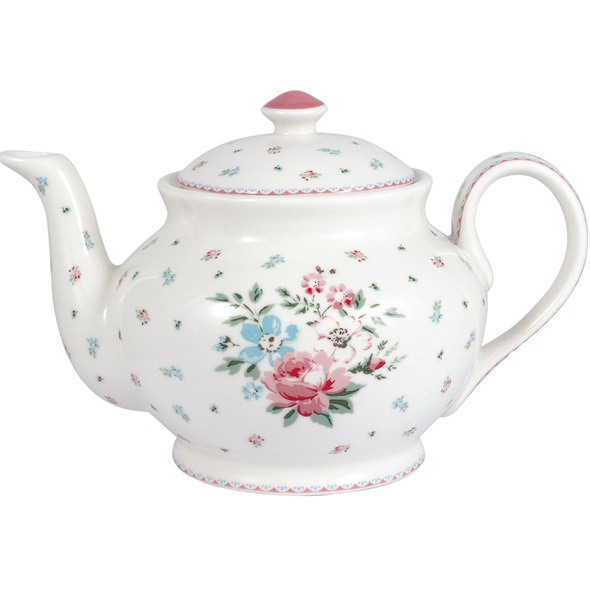 Porcelanowy dzbanek do herbaty Clara White Green Gate