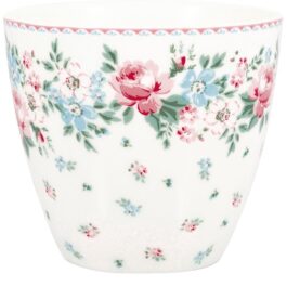 Porcelanowy kubek latte Clara White Green Gate