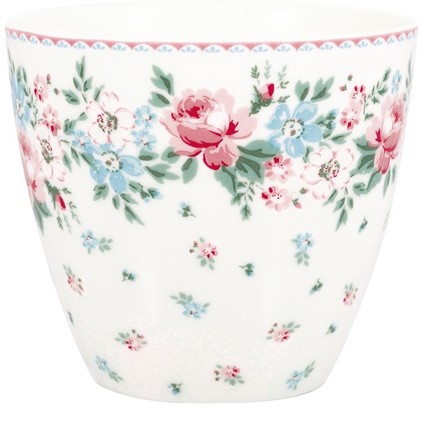 Porcelanowy kubek latte Clara White Green Gate