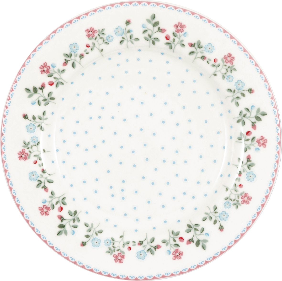 Porcelanowy talerzyk deserowy Celia White Green Gate