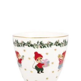 Porcelanowy kubek latte Joanni White Green Gate